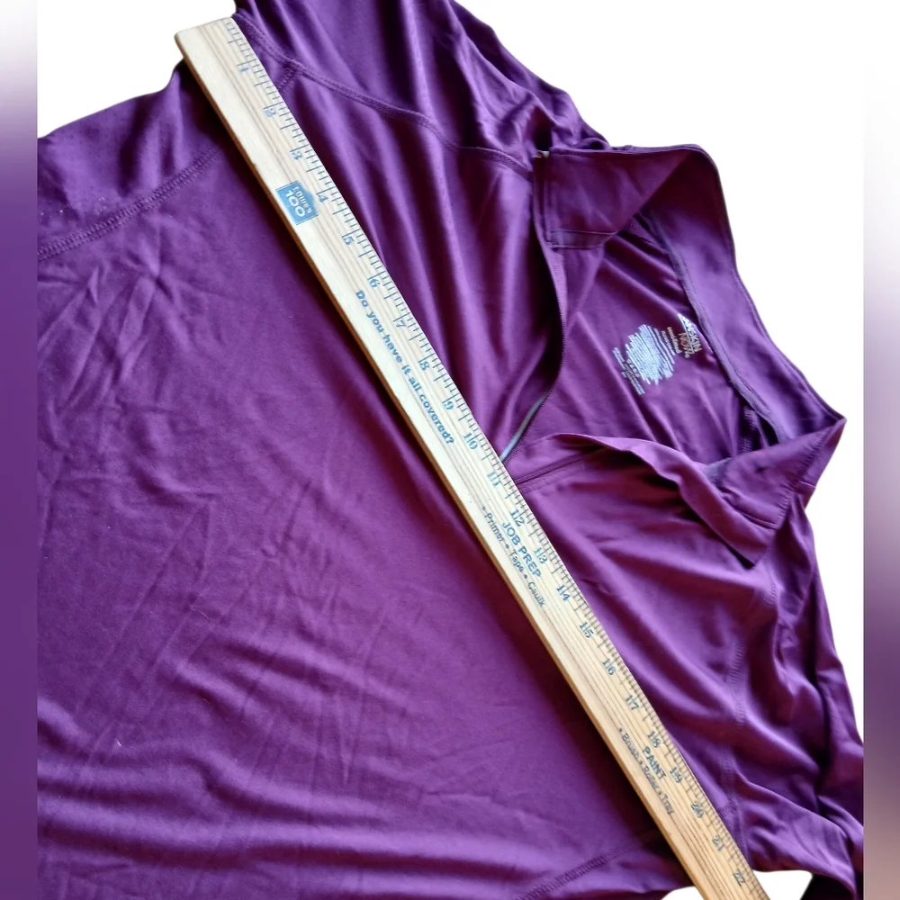 Danskin Now Women's  Size XL Plum Long Sleeve Front Zipper Top - Picture 3 of 5